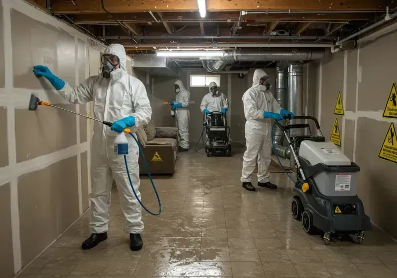 Basement Moisture Removal and Structural Drying process in Harrison, TN